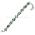 Turquoise Gemstone 925 Silver Bracelet, Vente en gros Gemstone Silver Jewelry From India